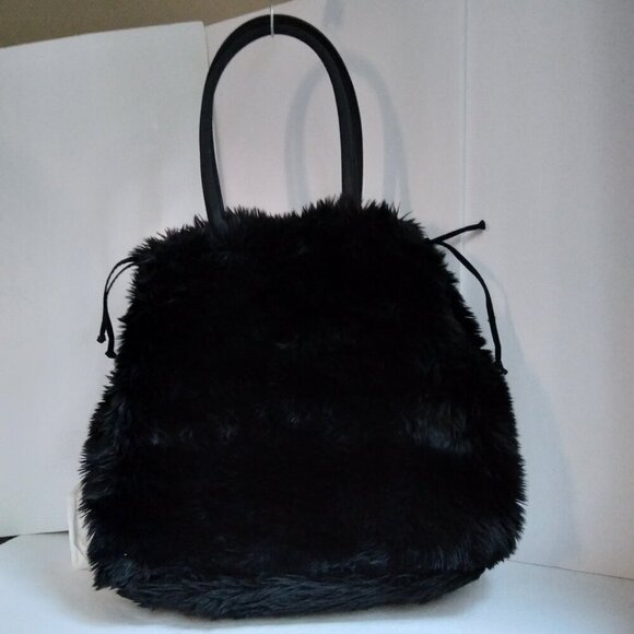 Great Big Black Cuddly Fabulous Faux Fur Emotional Support Shoulder Bag/Tote - Picture 8 of 8